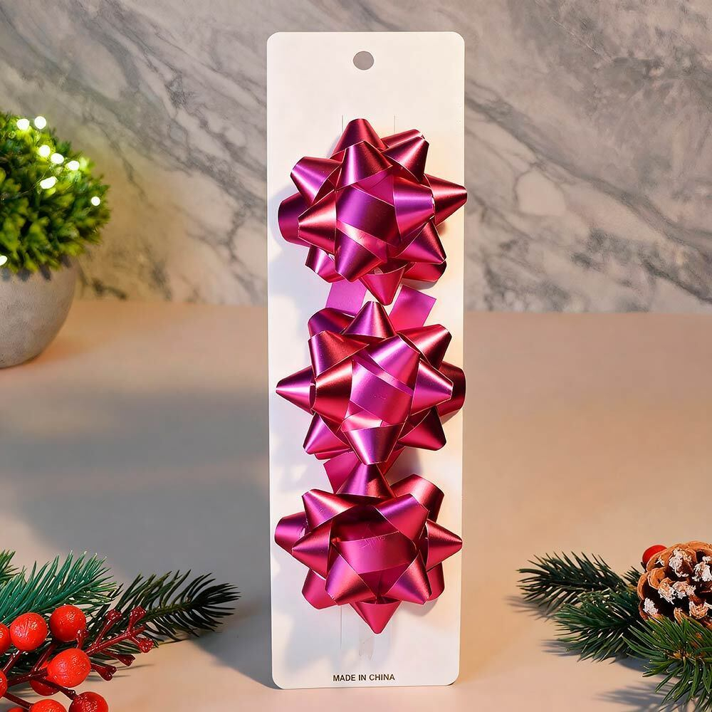 Бант 5см 3шт для упаковки подарков, фиолетовый