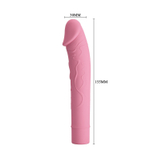 Нежно-розовый вибратор Vic с выделенными венками - 15,5 см.