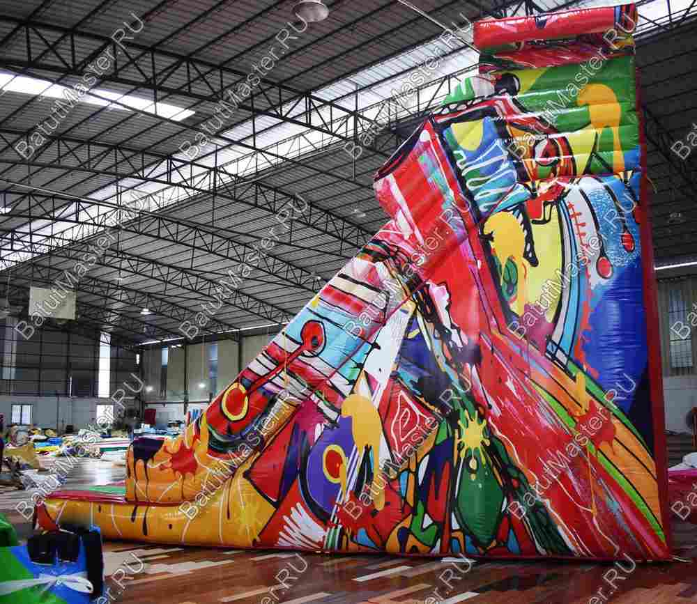 Надувная горка "Граффити", 8*4*7 м