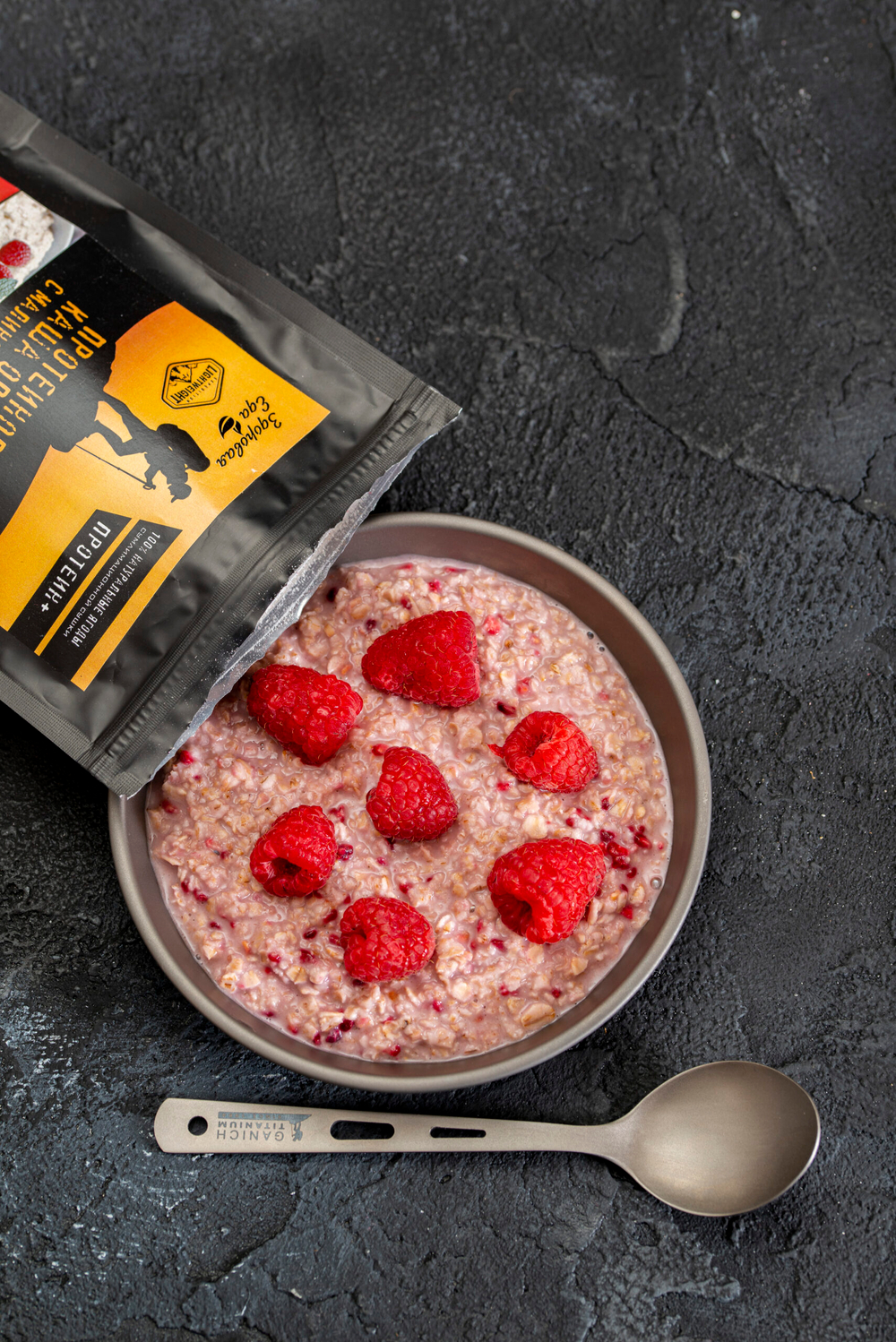 ПРОТЕИНОВАЯ КАША ОВСЯНАЯ С МАЛИНОЙ И МОЛОКОМ 100 ГРАММ