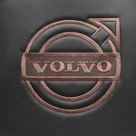 Чехлы VOLVO FH-13 после 2018 года: 2 высоких сиденья, ремни из сиденья (есть вырезы под ремень) (экокожа, черный, коричневая вставка)