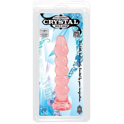 Анальная елочка из розового геля Crystal Jellies Anal Plug Bumps - 15,2 см. (Цвет: розовый)