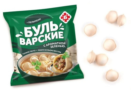 Пельмени "Бульварские" с ароматной зеленью 430г. Брестский МК