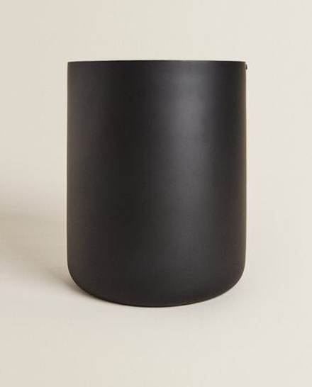 ZARA HOME КОРЗИНА ДЛЯ БУМАГ ИЗ СМОЛЫ С КРЫШКОЙ, ЧЕРНЫЙ
