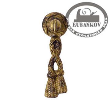 Ручка-серёжка, 'Louis XVI' 60мм, латунь пат., кругл.накл., под винт, 21399.06000.03