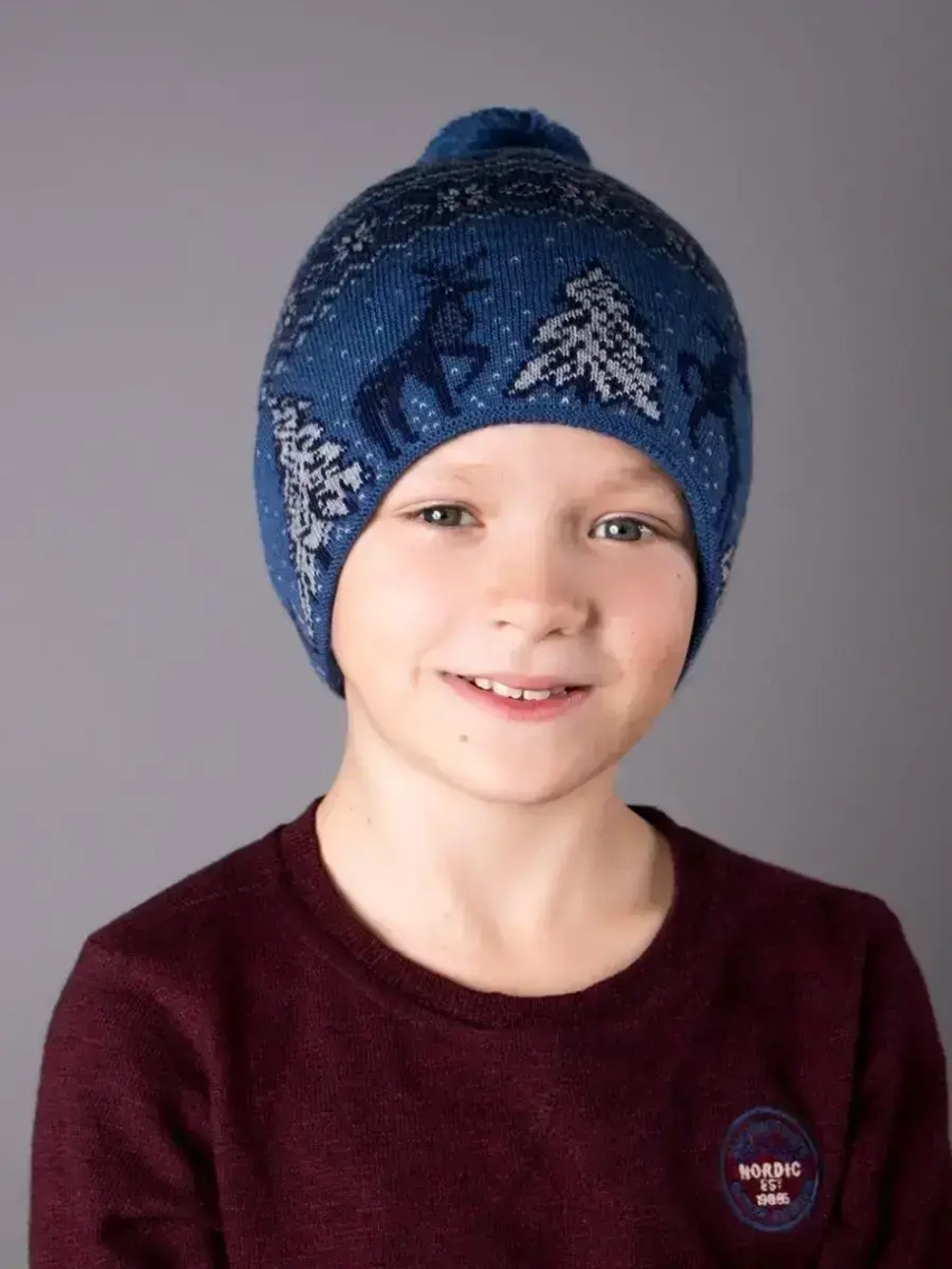 Шапка зимняя вязаная детская