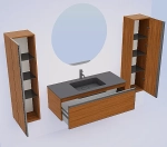 Тумба с раковиной Armadi Art QUATRO 1 100 WILLOW/профиль ANTHRACITE/раковина ANTHRACITE