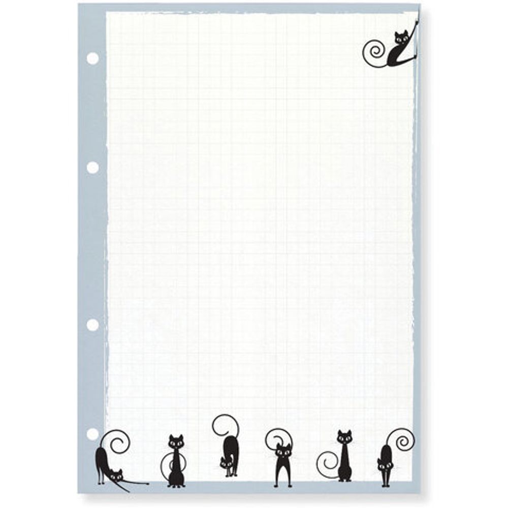 Сменный блок к тетради на кольцах А5, 50 л., клетка, АЛЬТ, Бежевый, "Чёрные кошки", 7-50-471/03