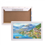 Алмазная мозаика Alingar, на подрамнике, с полным заполнением, (глянц) 20х30 см, 19 цветов, "Город у озера"