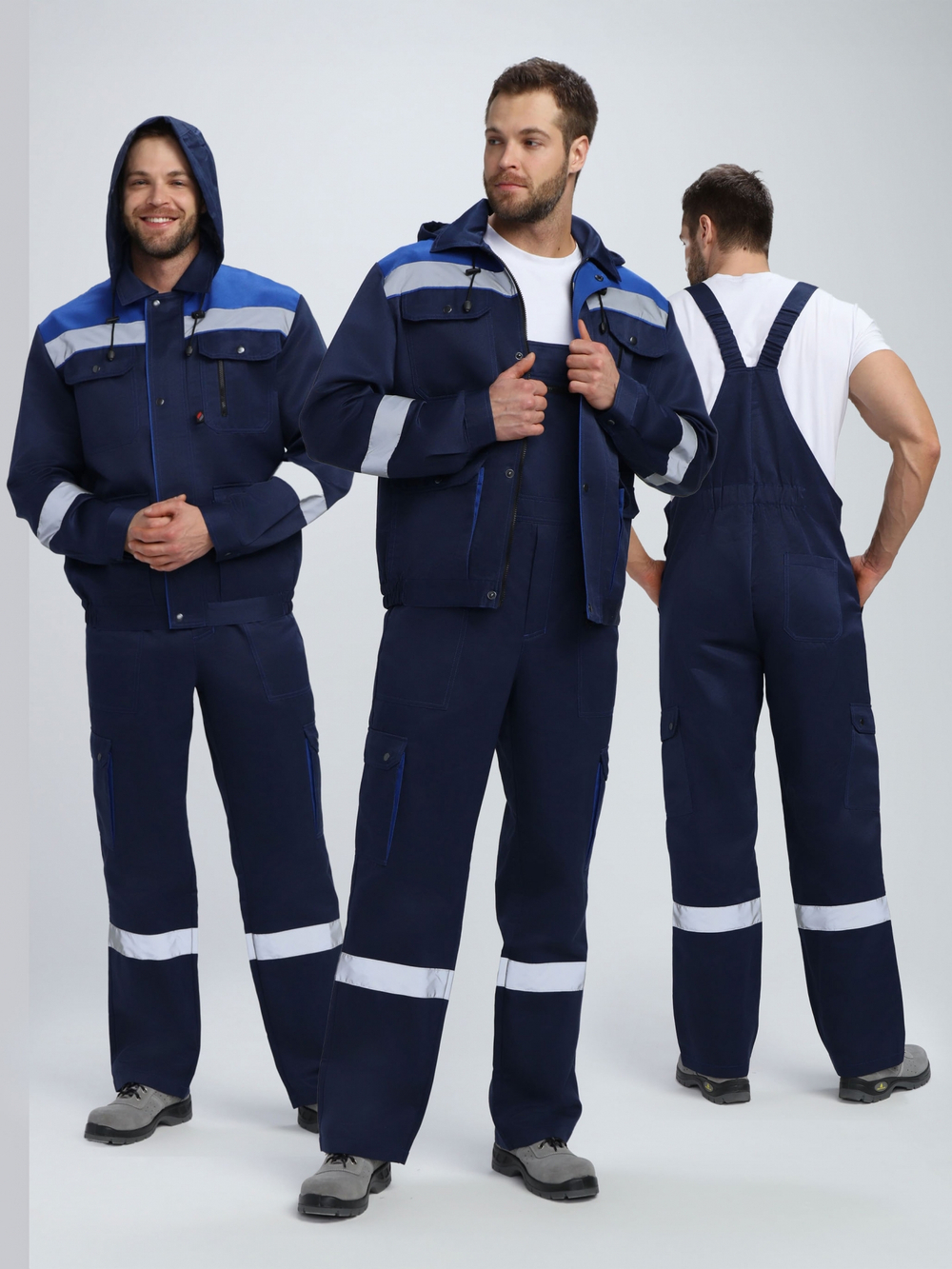 Костюм Нейч-2 СОП с капюшоном (тк.Смесовая,210) п/к, т.синий/васильковый