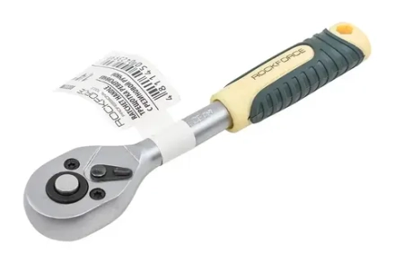 Трещотка RF-80222W реверсивная с резиновой ручкой 1/4"(L-150мм, 45зуб.) ROCKFORCE