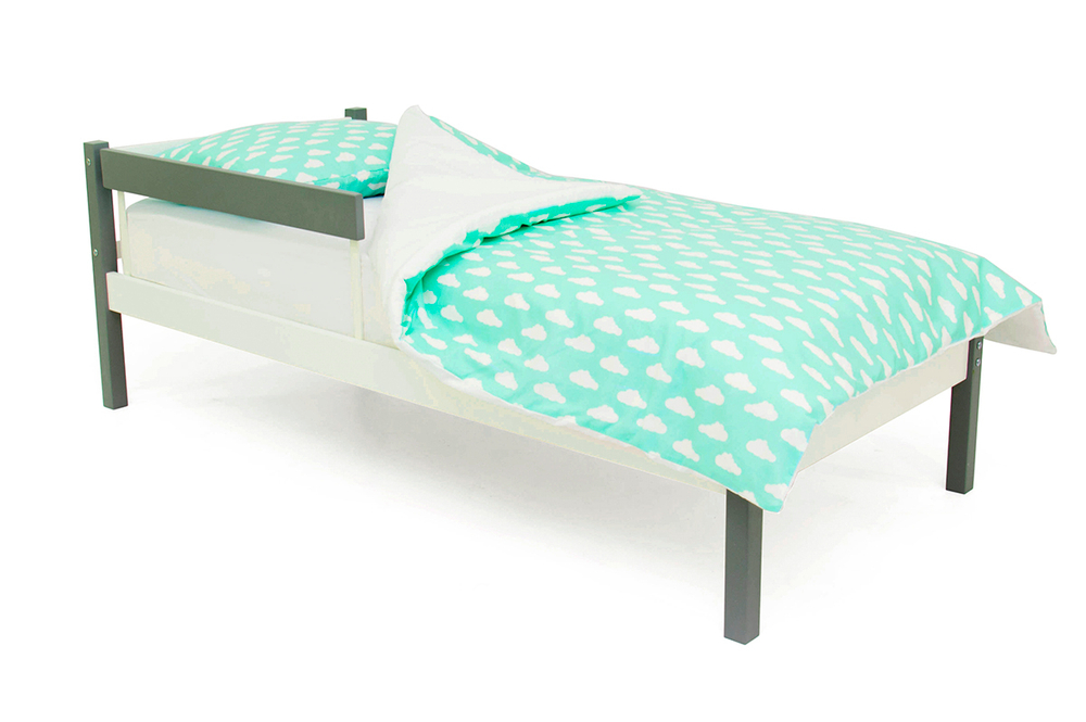 Детская кровать с бортиком Бельмарко Svogen classic графит-белый