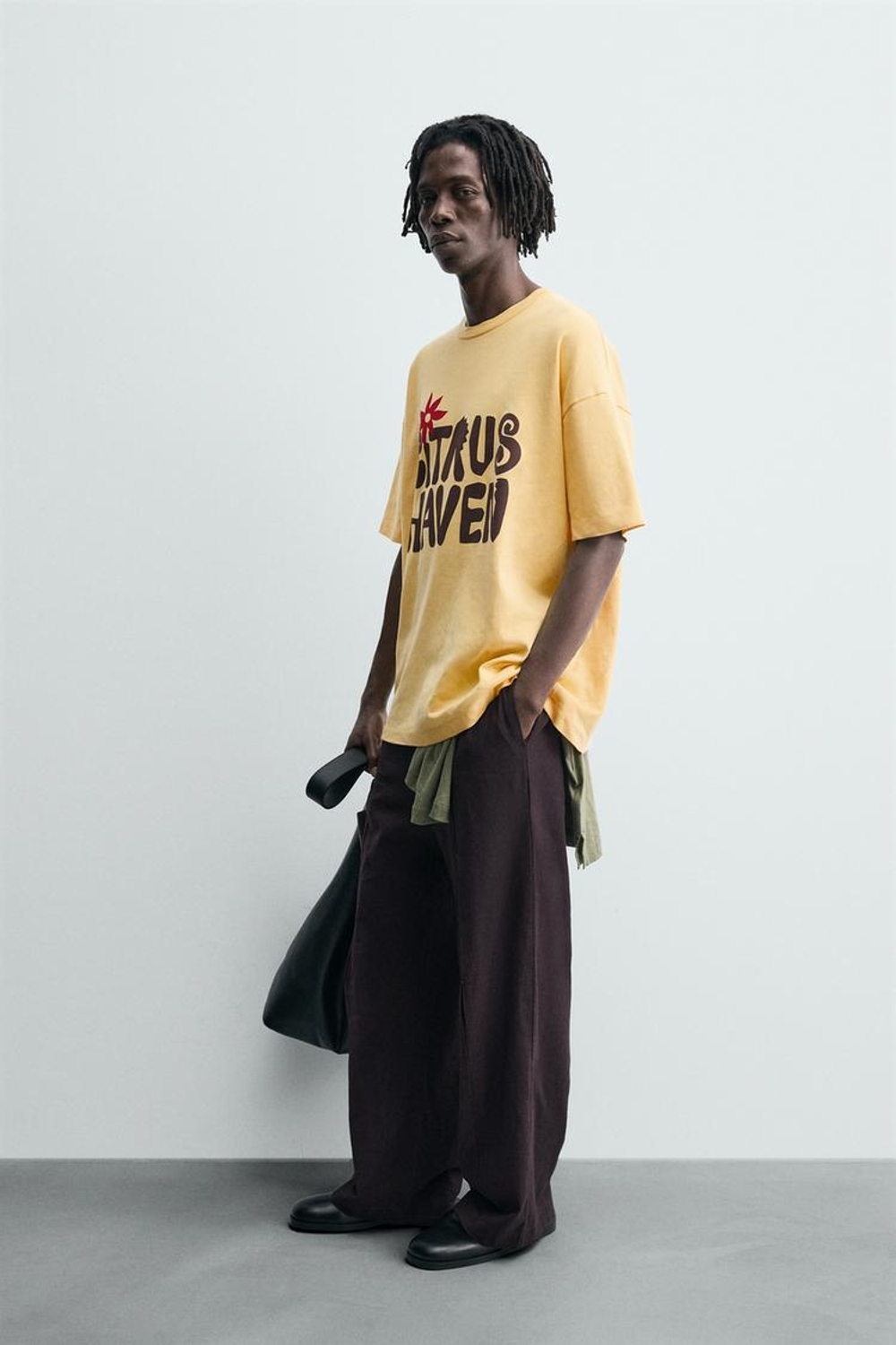 ZARA ТОЛСТОВКА С НАДПИСЬЮ, ТЕМНО-ЖЕЛТЫЙ