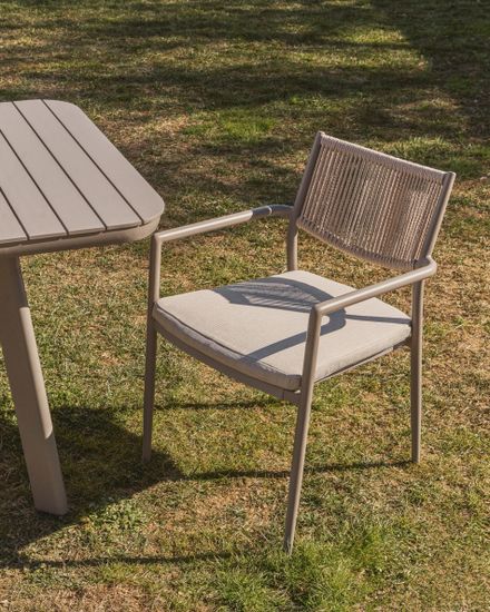 Уличный стул Argasi из алюминия бежевого цвета и веревки