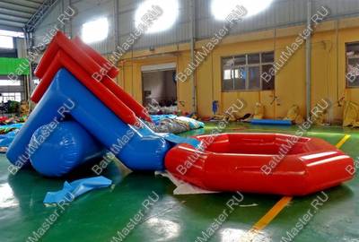 Надувная водная горка с бассейном «Пляжная», 6.5*3*2.5 м, герметичная