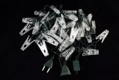 Светодиодная нить Прищепка 8 м., 40 разноцветных LED ламп, зеленый провод, Winner (m.01.5G.40+(10))