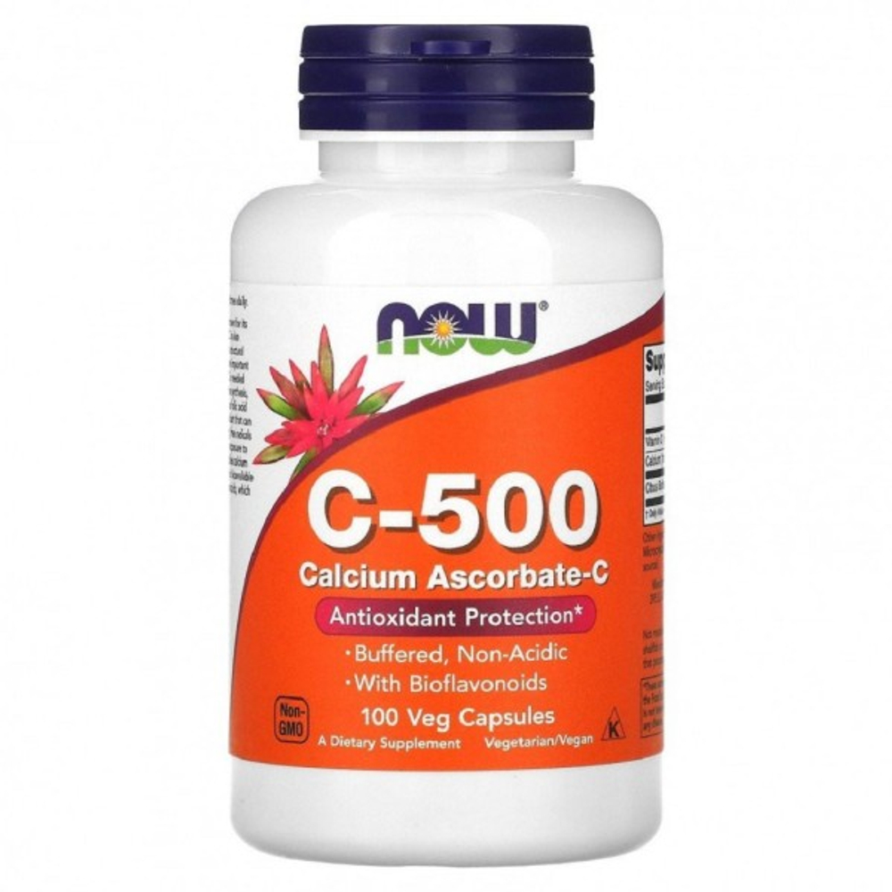 NOW C-500 Calcium Ascorbate-C 100 вегетарианских капсул
