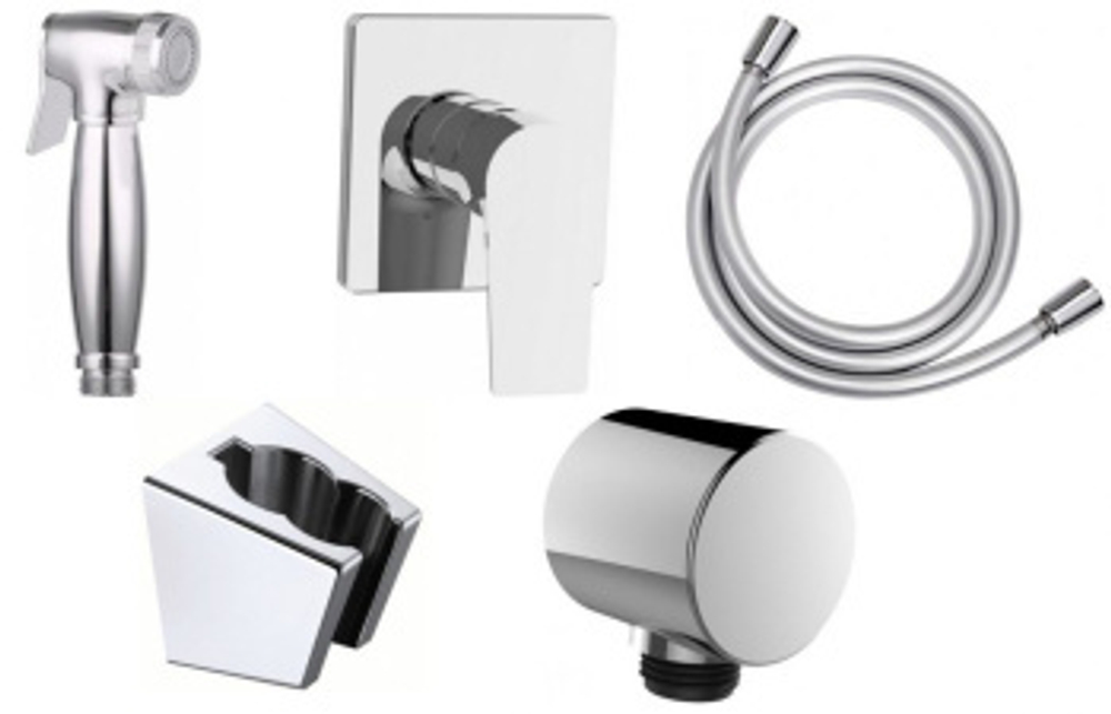 Набор смесителя с гигиеническим душем Aquanet Static 1.01