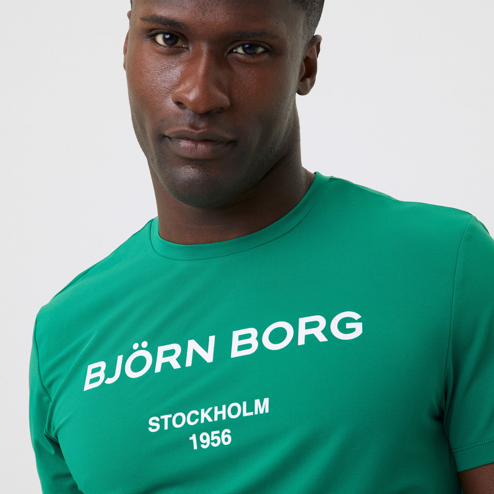 Мужское теннисное поло Björn Borg Print T-Shirt Men - Green