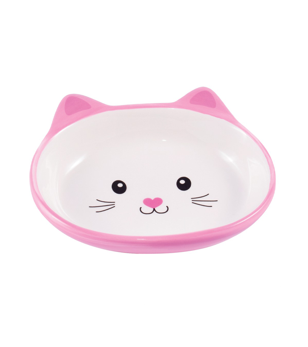 Mr.Kranch Миска керамическая для кошек Мордочка кошки 160 мл розовая