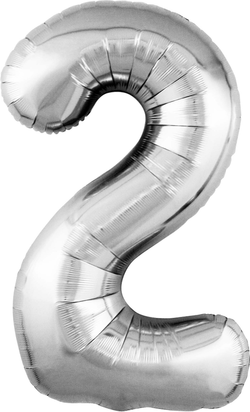 Ag 40 Цифра "2" Серебро Slim в упаковке / 1 шт