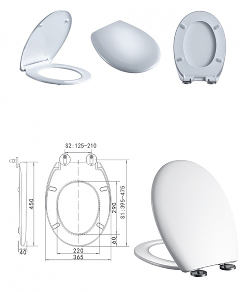 Крышка для унитаза с МИКРОЛИФТОМ (БЕЛЫЙ, д.450мм*ш.365мм) GANZER  (8/1шт)