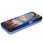 Пенал металлический 2 отделения Alingar, таблица умножения, органайзер, 100 х 220 мм, "Space travel. Космонавт", голубой (крокодильчик в ракете)