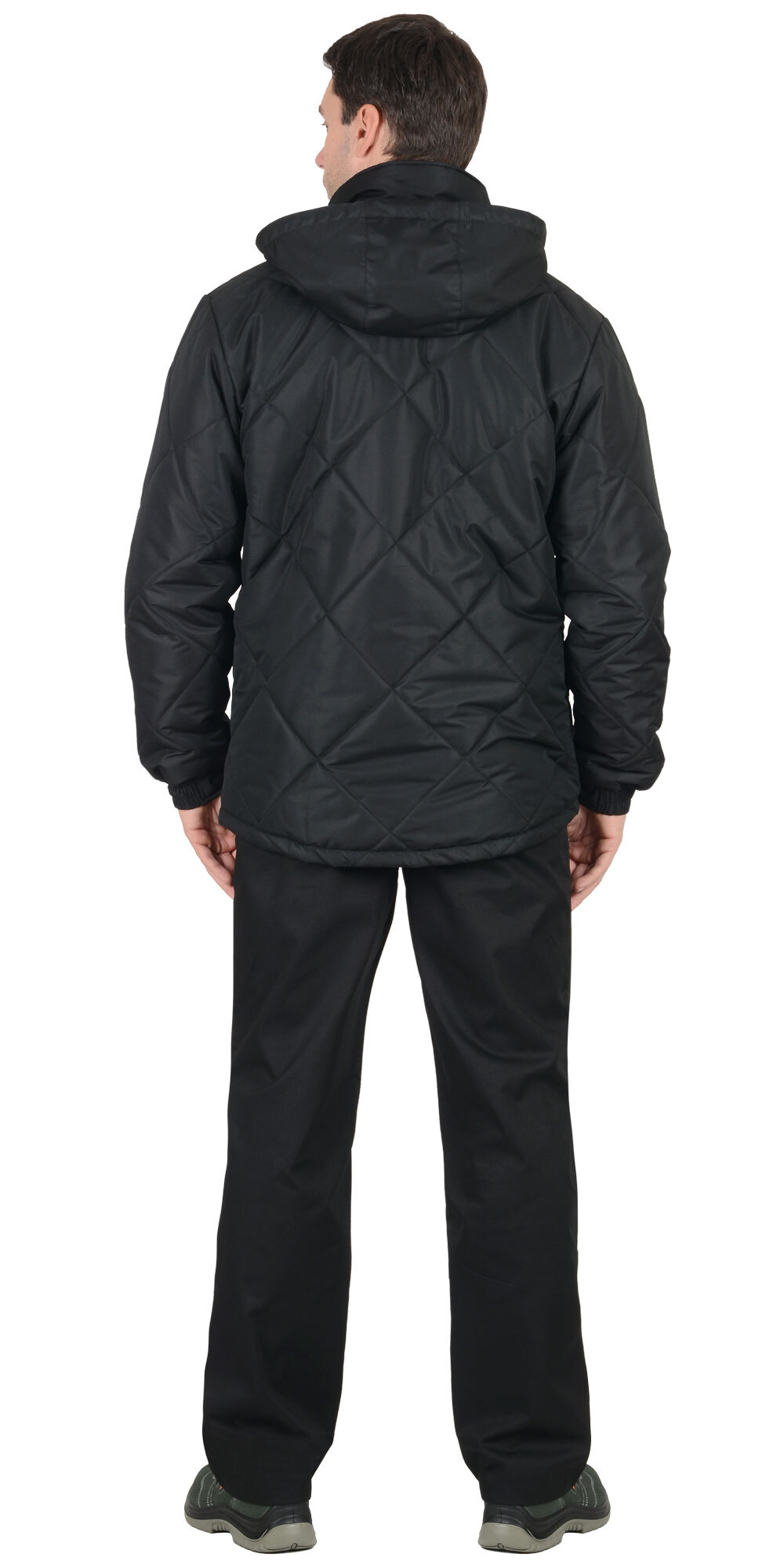 Куртка ПРАГА-Люкс удлиненная с капюшоном, черный