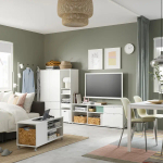 Шкаф для ТВ - IKEA VIHALS, 140x37x251cм, белый, ВИХАЛС ИКЕА