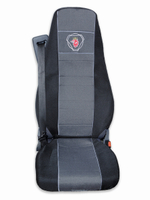 Чехлы SCANIA: 6 серия высокое/низкое сиденье (полиэфир, черный, серая вставка)