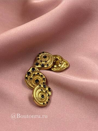 Шляпки под установочные кнопки Скиапар. ракушки рельеф. золото