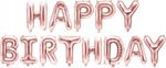 Набор шаров (16"/41 см) Мини-Надпись "Happy Birthday", Розовое Золото