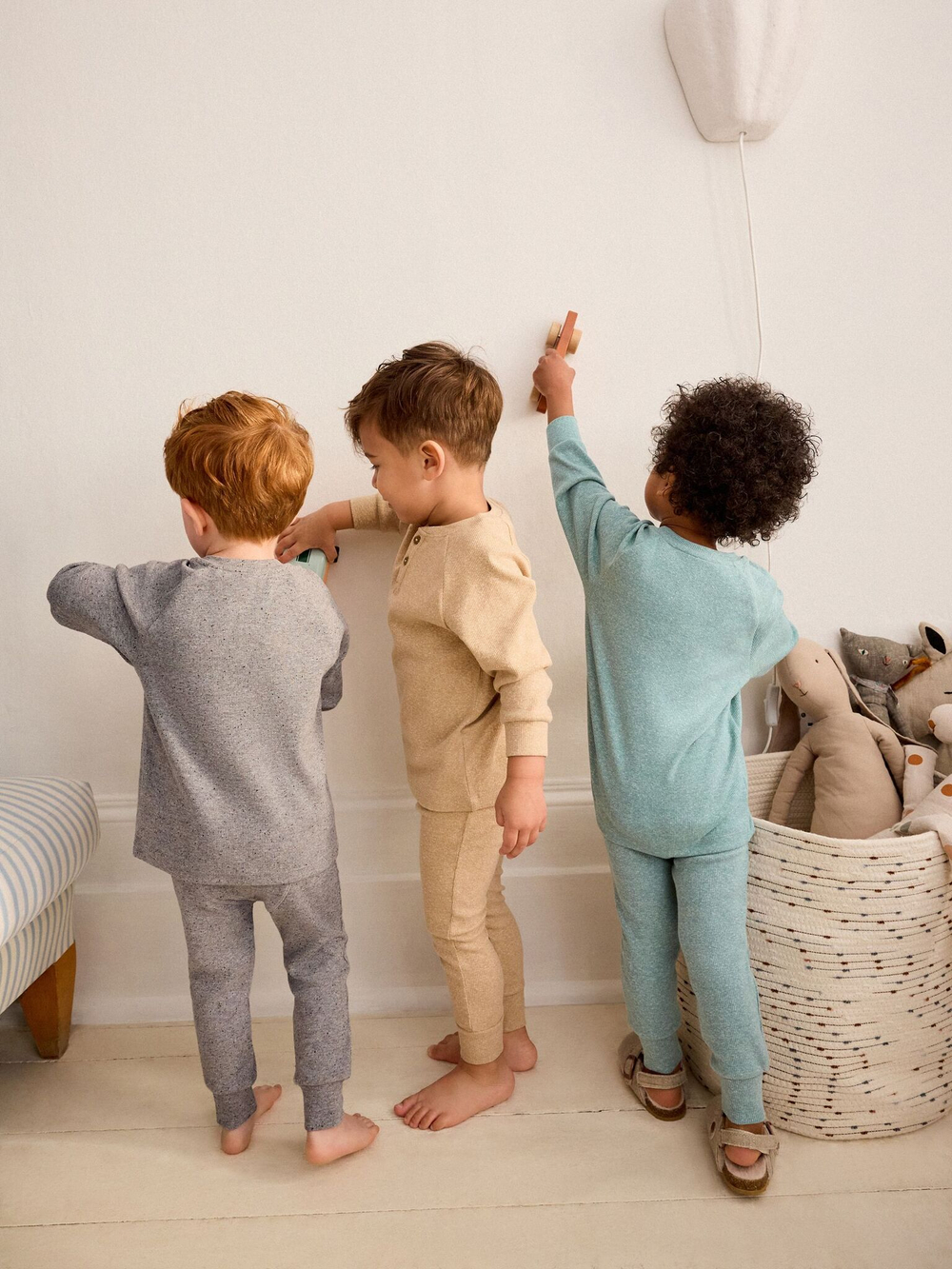 Пижама для мальчика Next 511-148, 3 шт., Мятный, Серый, Бежевый