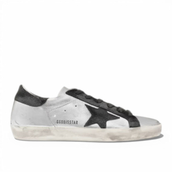 Кеды Golden Goose Superstar distressed metallic leather and suede sneakers