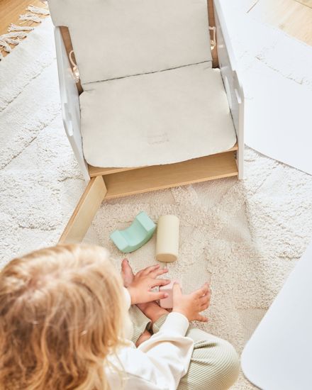 Подушка для стульчика Nuun в розовый горошек 100% органический хлопок (GOTS)