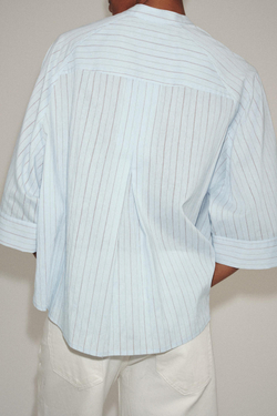 ZARA РУБАШКА В ПОЛОСКУ — ZW COLLECTION, СИНИЙ