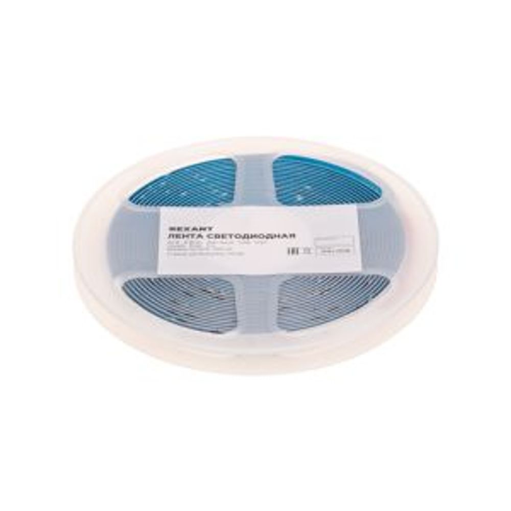 Лента светодиодная 24В, COB 8Вт/м, 320 LED/м, синий, 8мм, 5м, IP20 REXANT