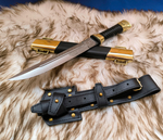 Нож казачий Пластунский с резьбой (латунь)