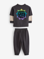 Пижама для мальчика Next 665-628, 3 шт., Салатовый, Темно-серый, Зеленый