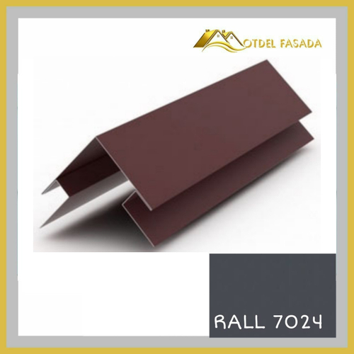 Угол наружный сложный 75мм RALL 7024-Графитовый серый 0,45мм 2м