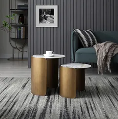 Журнальный столик Savoy Ø40х35 см, белая керамика