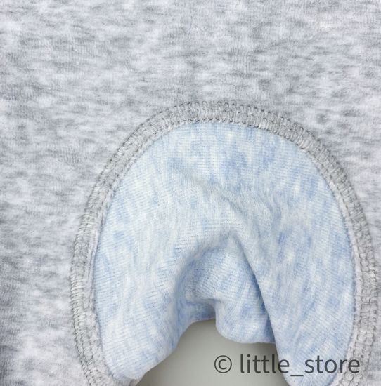 Комбинезон велюровый Серый меланж (голубая отделка)