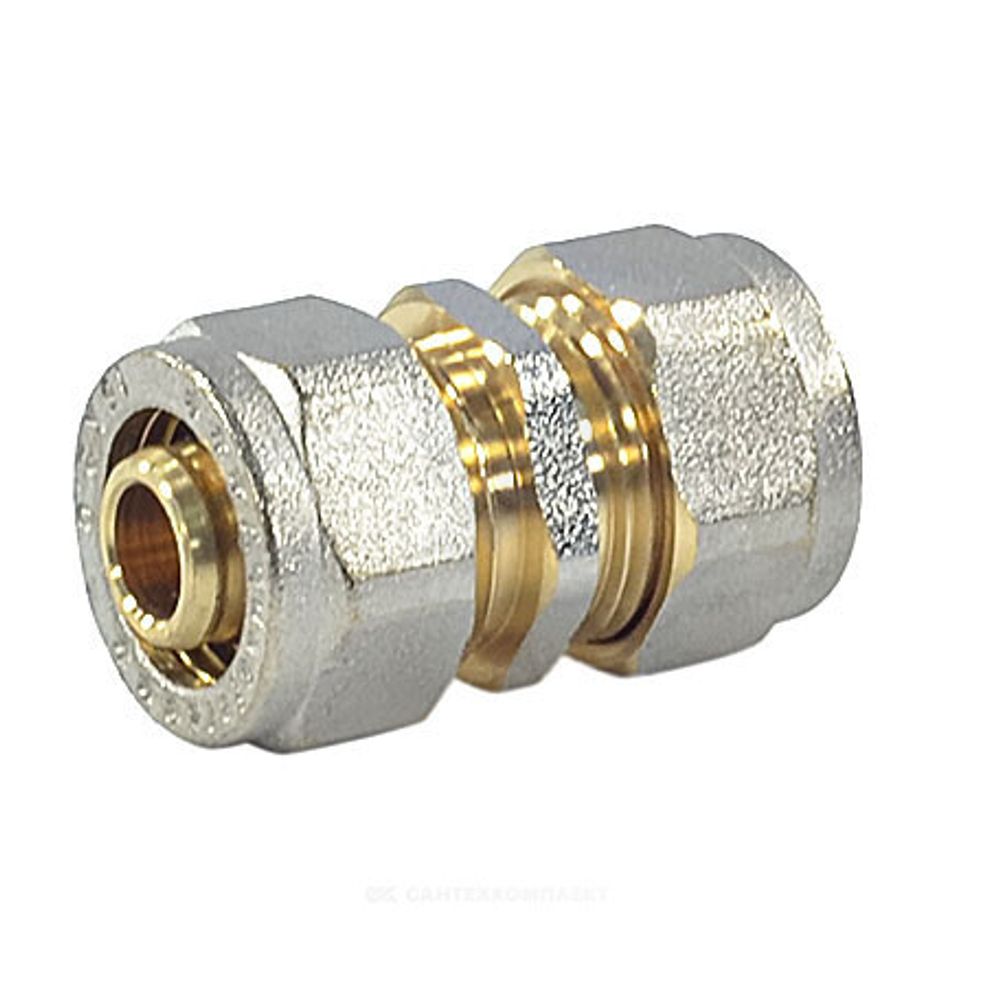 Муфта МП латунь никель обжим Дн 20 ГОСТ 32415-2013 7003 Aquasfera 7003-02