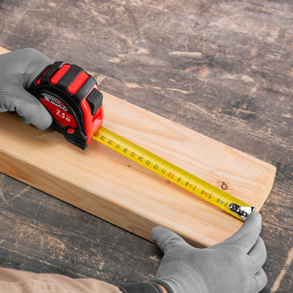 Рулетка Status Magnet 3 fixations,7,5 м х 25 мм,обрезиненный корпус,зацеп с магнитом Matrix