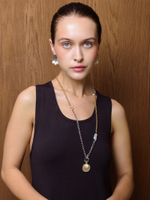 Серьги "Pearl Coin" Bicolor