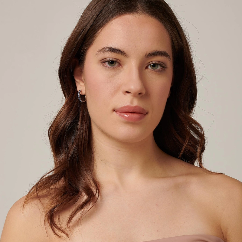 Серьги-кольца Большое Желание – Голубые