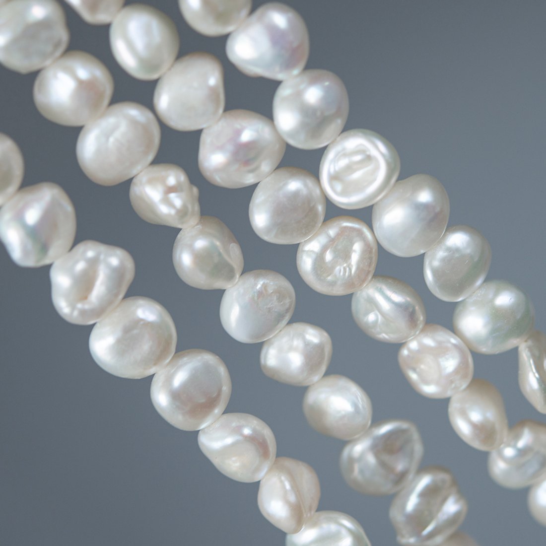 Жемчуг культивированный безъядерный Кеши, белый, 8-11*7-9мм