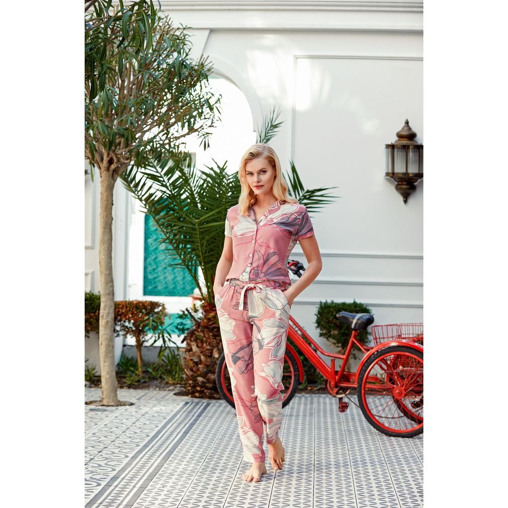 Женская пижама розовая с рисунком Doreanse 4121
