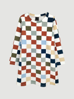 Платье трапеция Mjölk Шахматы, с длинным рукавом