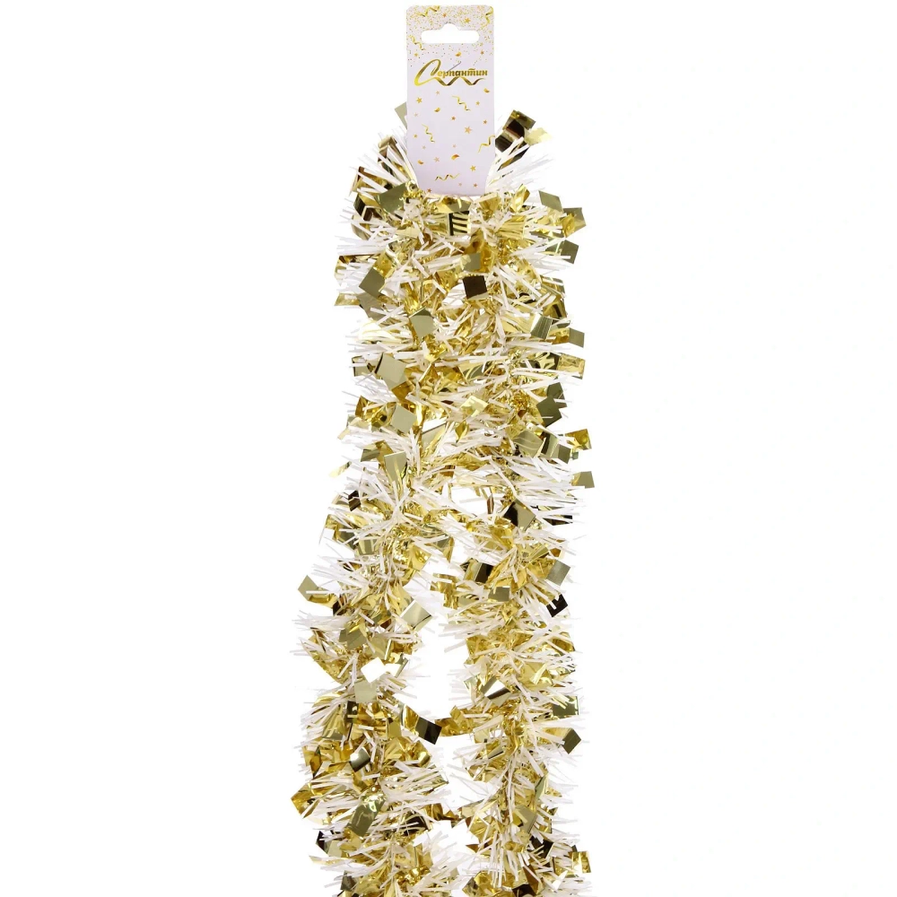 Мишура «Блеск» 2 м 9 см, Золото/Белый